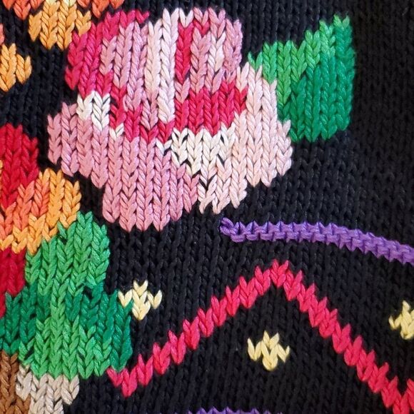 Berek Vintage Hand Knit w/2 Needles 100% Pima Cotton Sweater Made in Uruguay - Picture 9 of 16